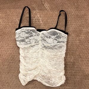 Edikted Black and White Lace Top